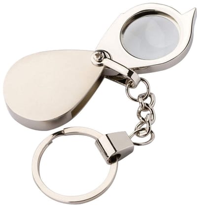 LIVIA HOME - Vergrootglas Sleutelhanger - Mini Draagbare Loep - Uniek Design - Zilver - Handig voor Leesproblemen - Perfect Cadeau voor Vrienden