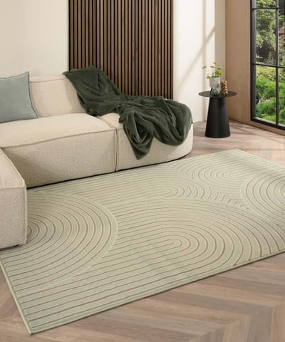 Japandi vloerkleed - Ease Akira zachtgroen 160x230