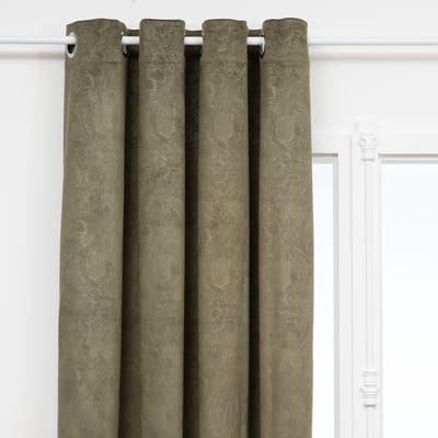Atmosphera Fujo Fluwelen Verduisteringsgordijn 135x260cm - Gordijnen kant en klaar met haakjes ringen - Kakigroen