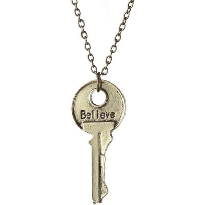 Mode Vintage Charm Geloof Sleutel Ketting Dubbele Letter Geloof Ontwerp Inspirerende Hangers Sieraden Voor Mannen En Vrouwen Cadeaus beige
