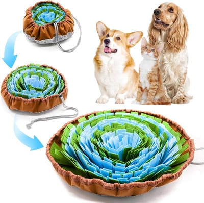Famanu – Snuffelmat voor honden - voedermatten voor honden - wasbare interactieve speelspeelgoed - hondenmat - elimineert - stimuleert de geest - stimuleert natuurlijke foerageervaardigheden en langzaam