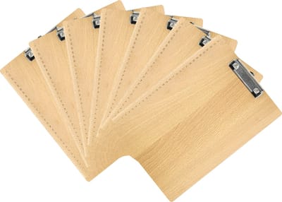 Klembord A4 – Set van 7 Houten Klemborden – Met Sterke Klem en Liniaal – Harde Houtlook Schrijfplaat voor School, Kantoor, Horeca en Thuis