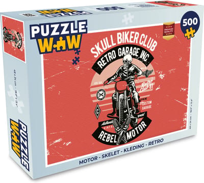 Puzzel Motor - Skelet - Kleding - Retro - Legpuzzel - Puzzel 500 stukjes