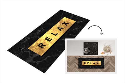 Keukenloper - Loper keuken - Quotes - Relax - Goud - Marmer - 120x50 cm - Keukenloper vinyl