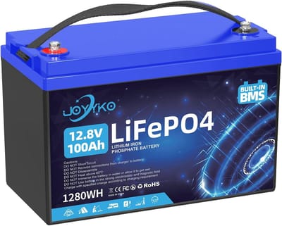 Lithiumbatterij 100Ah 12V met Slim BMS | Duurzaam en Veilig voor Zonne-energie, Campering en Off-Grid