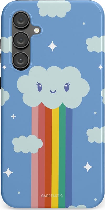 Casetastic Hoesje Geschikt voor Samsung S23 FE - Stijlvolle Beschermende Duo-layer Case - Regenboogwolkje