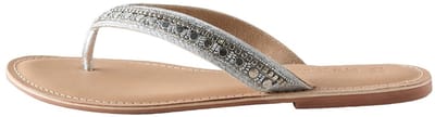 Next - Dames - Teensandalen met kraaltjes en extra brede pasvorm - Zilver