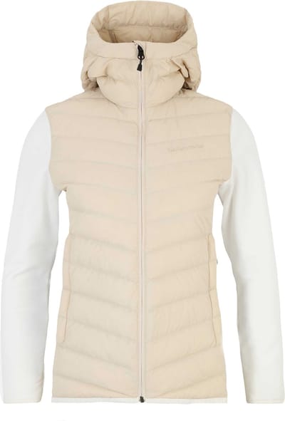 Peak Performance Frost Down Hybrid Hood Isolatiejas Dames Sand Fog-Offwhite M