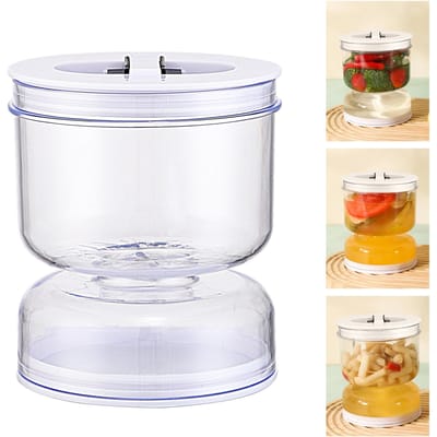 27oz augurkenpot met zeef, lekvrij, luchtdicht deksel, zandloper augurkensap-scheiderpot van Regular wit