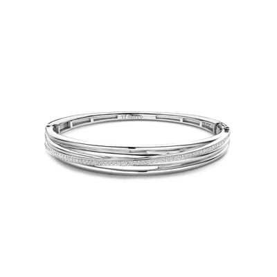 TI SENTO Dames Armband - 925 zilver - Zirconia wit - Maat M - 23046ZI