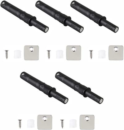 Druksnapper Push to Open - Magnetische Deuropener - Kasten Organiseren - Zware Belasting - 5 Stuks - Mat Zwart