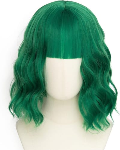 Korte Schouderlengte Krullende Bob Peruk met Bangs voor Vrouwen - Perfect voor Cosplay en Carnavalsfeest