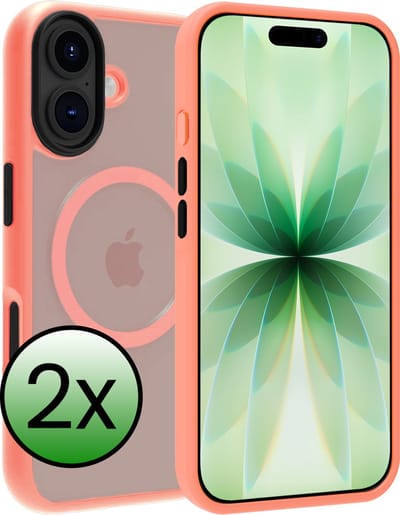 Hoesje 2 Stuks - Geschikt voor Apple iPhone 17 - Magsafe Compatible - Sterk & Shockproof - Back Cover - Shock Proof Case - Telefoon Hoes - Perzik