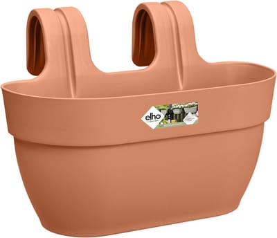 Elho Vibia Campana Easy Hanger M 36 - Balkonbak met Ophanghaken - 100% Gerecycled Plastic - Ø 36.0 x H 26.5 cm - Terra