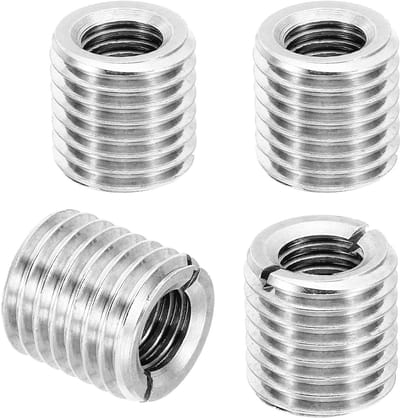 Verloopmoer Adapter - Schroefdraad Inzetstuk - Schroefdraad Repareren - Roestvrij Staal Verzinkt - M20 x M12 x 20 mm - Zilver