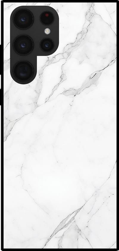 Smartphonica Telefoonhoesje voor Samsung Galaxy S22 Ultra met marmer opdruk - TPU backcover case marble design - Wit geschikt voor Samsung Galaxy S22 Ultra