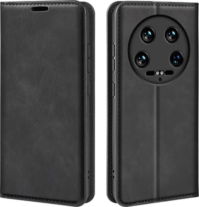 MobyDefend Hoesje - Geschikt voor Xiaomi 14 Ultra - Luxe Wallet Bookcase (Magnetische Sluiting) - Zwart
