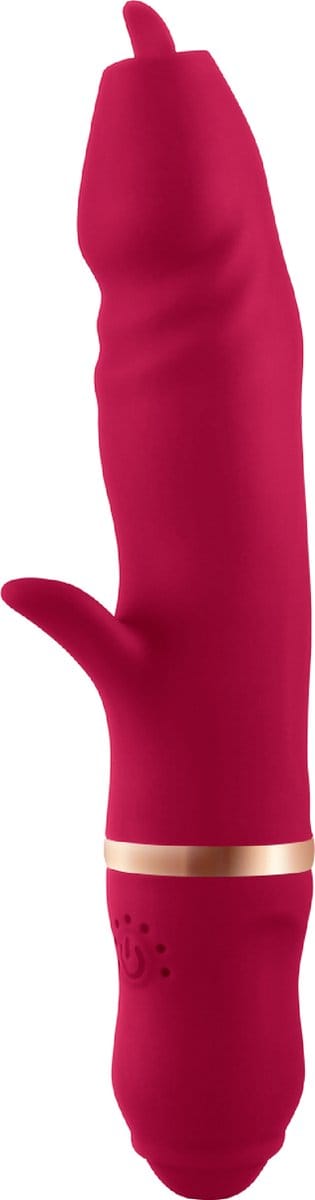 Cupitoys® Tarzan vibrator met tong - 22,7cm - Rood - 7 standen - Vibrators voor vrouwen en mannen - Sex toys voor vrouwen en mannen