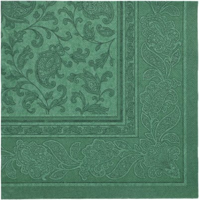 50 Servetten ROYAL Collection 1/4 vouw 40 cm x 40 cm donkergroen Ornaments