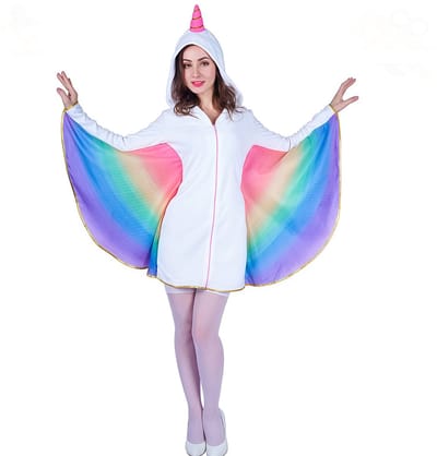 Kostuum Dames Eenhoorn Regenboog – Inclusief Jumpsuit – Carnaval & Verkleedkleding – One Size