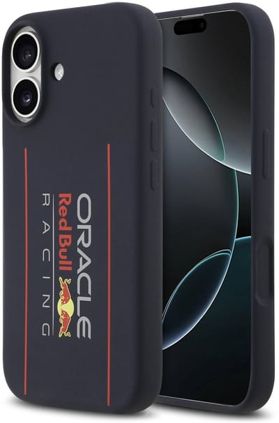 Red Bull Siliconen Hoesje Geschikt voor iPhone 17 – Navy – MagSafe Compatibel – Vertical Logo Design – Schokbestendig
