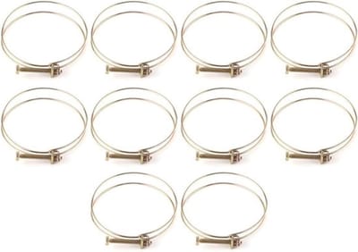 Slangklemmen - 10 stuks - verstelbare - dubbele draad - waterslang - Barb klem - buis clip - hoepel - sanitaire sluiting - geschikt voor - 100mm (94-100) - zwarte kleur.