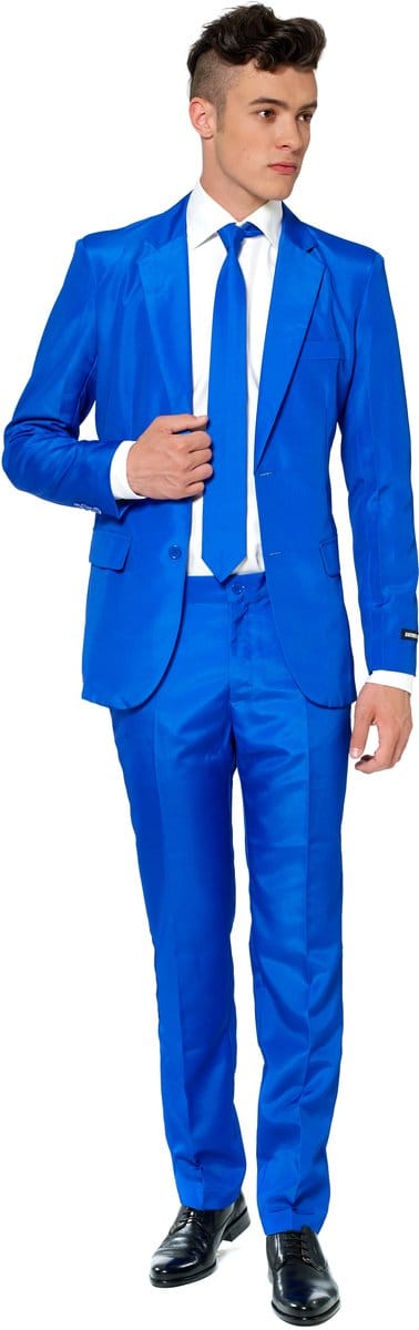 Suitmeister Blue - Heren Pak - Carnavalskleding - Casual Effen Gekleurd - Blauw - Thema Feest - Maat XXL