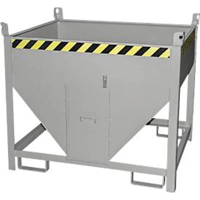Bauer silocontainer SGS 50, met schuifslot, L 1000 x B 1200 x H 1025 mm, 0,5 m³, tot 750 kg, staal, muisgrijs