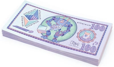 Speelgeld Bankbiljetten Ethereum 100 Stuks - Nepgeld voor Cadeaus en Feestjes