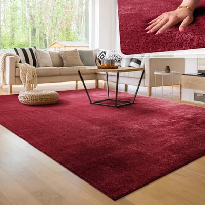 Paco Home Moderne woonkamer tapijt kortpolig wasbaar zacht uni effect bont antislip 200x280 cm