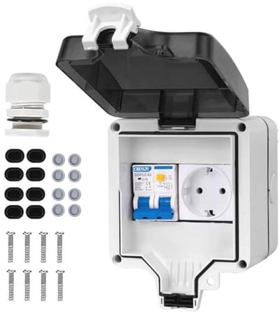Verdeelkast Opbouw met Lekbescherming 16A - Waterdichte Distributie Box IP66 | 4 Modules