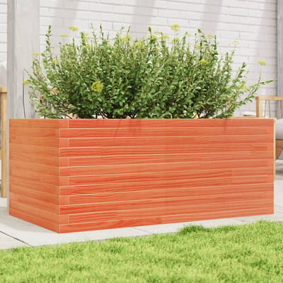 vidaXL - Plantenbak - 110x60x46 - cm - massief - grenenhout - wasbruin