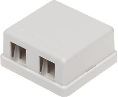 Uitvoerdoos voor 2 Keystone modules / wit