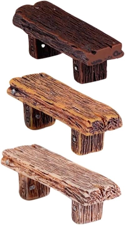Miniatuur Bankjes - Decoratieve Accessoires - Tuin Decoratie - Houten Vakmanschap - 6 stuks - Diverse kleuren