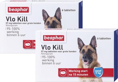 Beaphar Vlo Kill Hond Boven 11kg - Anti vlooienmiddel - 2 x 6 tab
