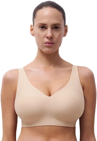 Chantelle - Softstretch Power - Beugelloze Plunge bh - naadloos - onzichtbaar - GOLDEN BEIGE