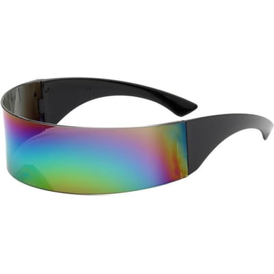 Lunettes de Soleil Masque Enroulantes Futuristes Lunettes Originales Lunettes de Costume pour Homme Fête d'Halloween Fournitures de Fête Décoration Qualité Professionnelle black