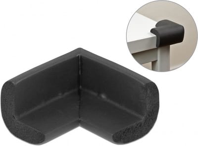Hoekbeschermer met zelfklevend pad - 56 x 56 x 33 mm / zwart schuim