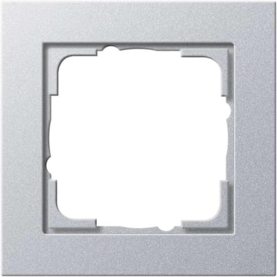 Afdekraam Enkel - Montage Frame - Schakelaar Afdekken - Onbreekbaar Thermoplast - Standaard 55 - Aluminium