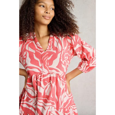 White Stuff Marta Tunic Coral Print Maat: 10 REGULAR | Blousejurken Outlet | Dames | Blauw