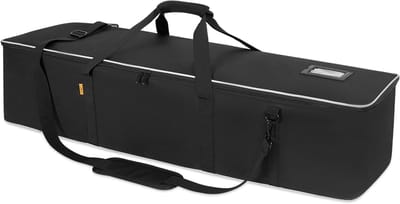 Multifunctionele Stand Bag voor Lampen, Speakers en Microfoonstands - Robuust en Handig, Zwart (A), M-104x20x20 cm
