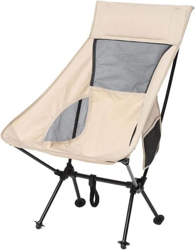 Kampeerstoel Opvouwbaar - Outdoor Stoel - Buiten Zitten - Ultralicht Aluminium Frame - 1.2 kg - Zwart