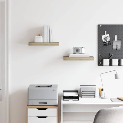 vidaXL - Wandschappen - zwevend - 2 - st - 40x23,5x3,8 - cm - MDF - eikenkleurig
