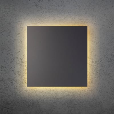 Escale LED wandlamp BLADE Q, antraciet, 34 x 34 cm, metaal, dimbaar