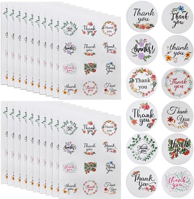 Dailygoods- Bedankstickers 240 Stuks - Zelfklevende Zegelstickers