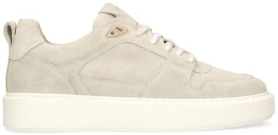 Manfield - Heren - Licht grijze suède sneakers - Maat 40