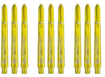 Geel Polycarbonaat Middelgrote Dart Stelen - 9 Stelen per Verpakking