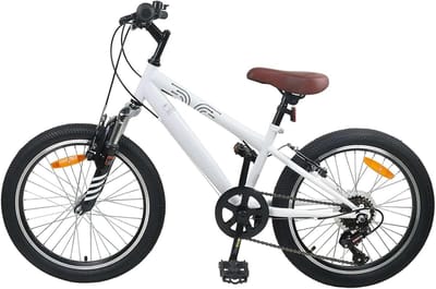 Kinderfiets Mountainbike - Stoere Fiets - Buiten Avontuur - 6 Versnellingen - 24 inch - Wit