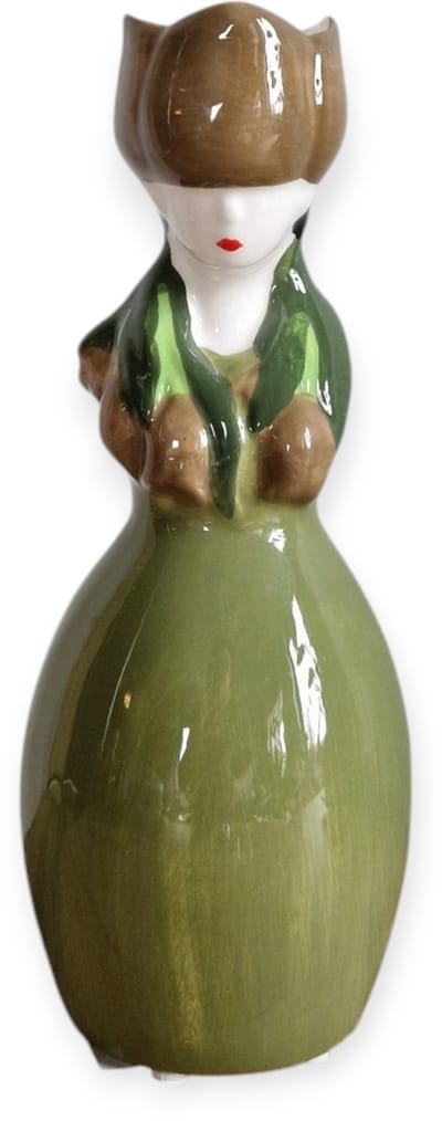 Daan Kromhout - Vaas - Tulpenvaas - Lucy Dutch Woman - Groen, Olijfgroen - Keramiek - 22 cm