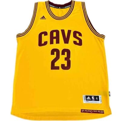 Collaboration Adidas X NBA Cleveland Cavaliers James Lettre Sports Confortable Maillot 23 Débardeur de Basketball Maillots Unisexe Jaune A61201 M brown